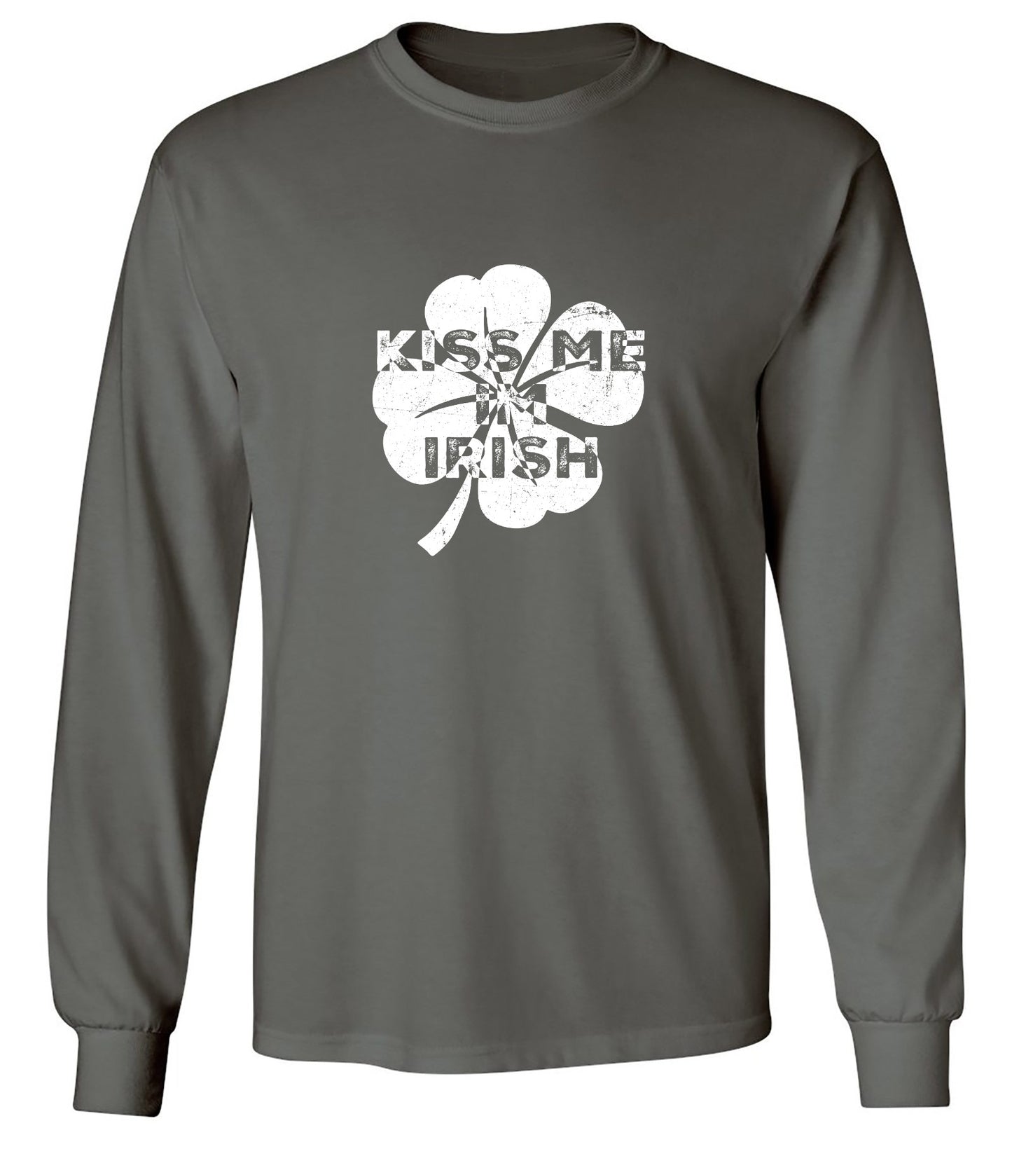 Funny T-Shirts design "Kiss Me I'm Irish funny Shirt - Long Sleeve"