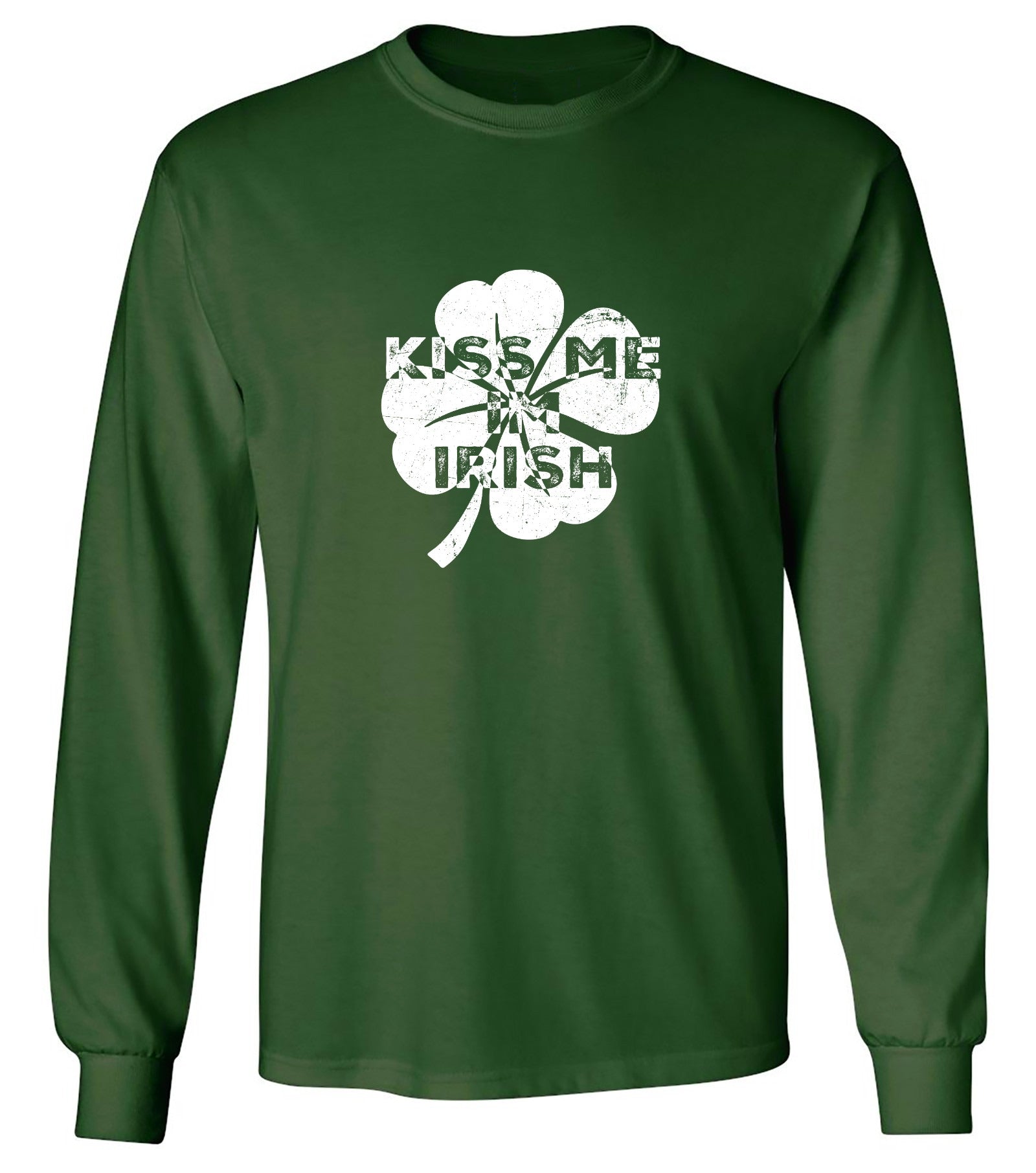 Funny T-Shirts design "Kiss Me I'm Irish funny Shirt - Long Sleeve"