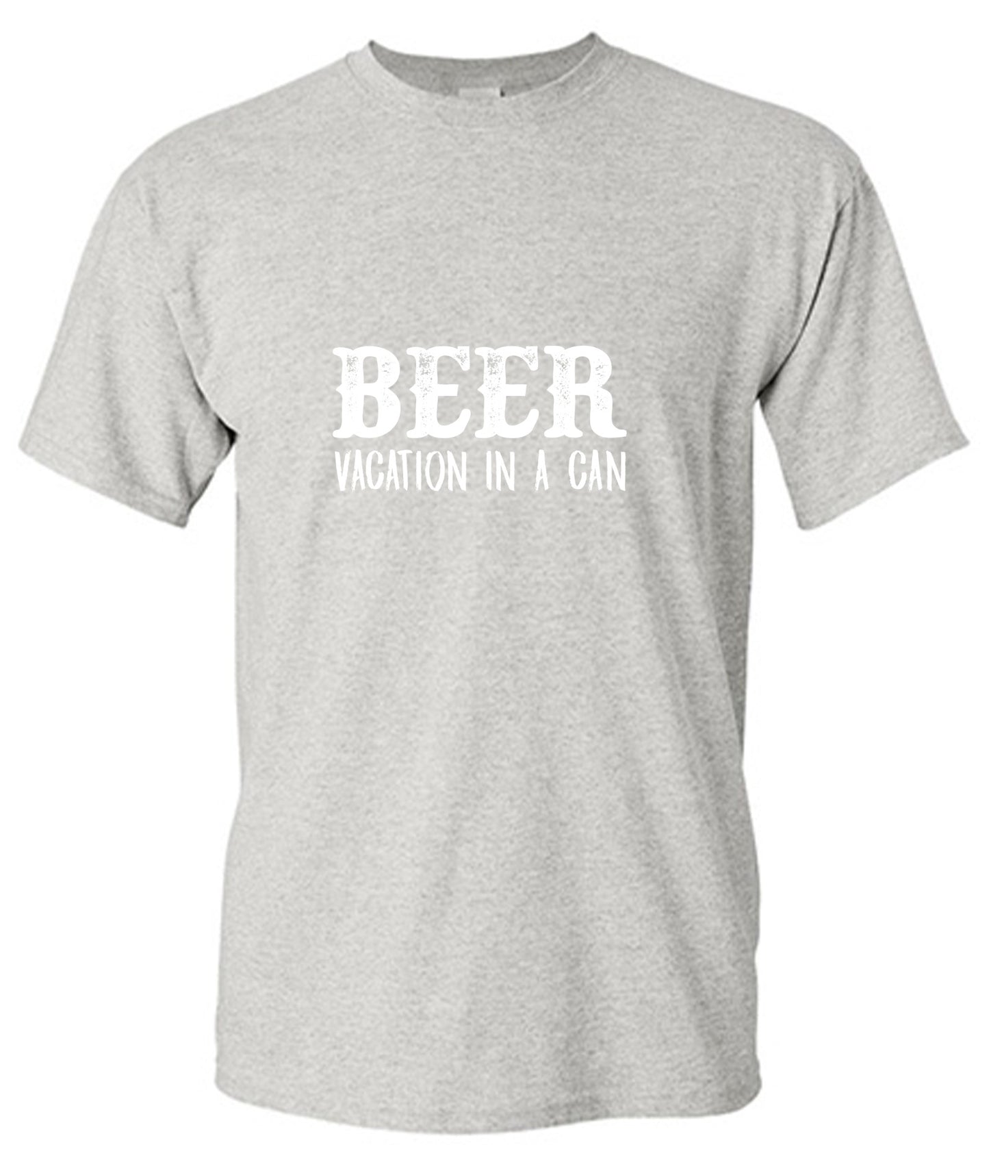 Funny T-Shirts design "Beer Vacation In A Can T-Shirt - Ring Spun Tee"