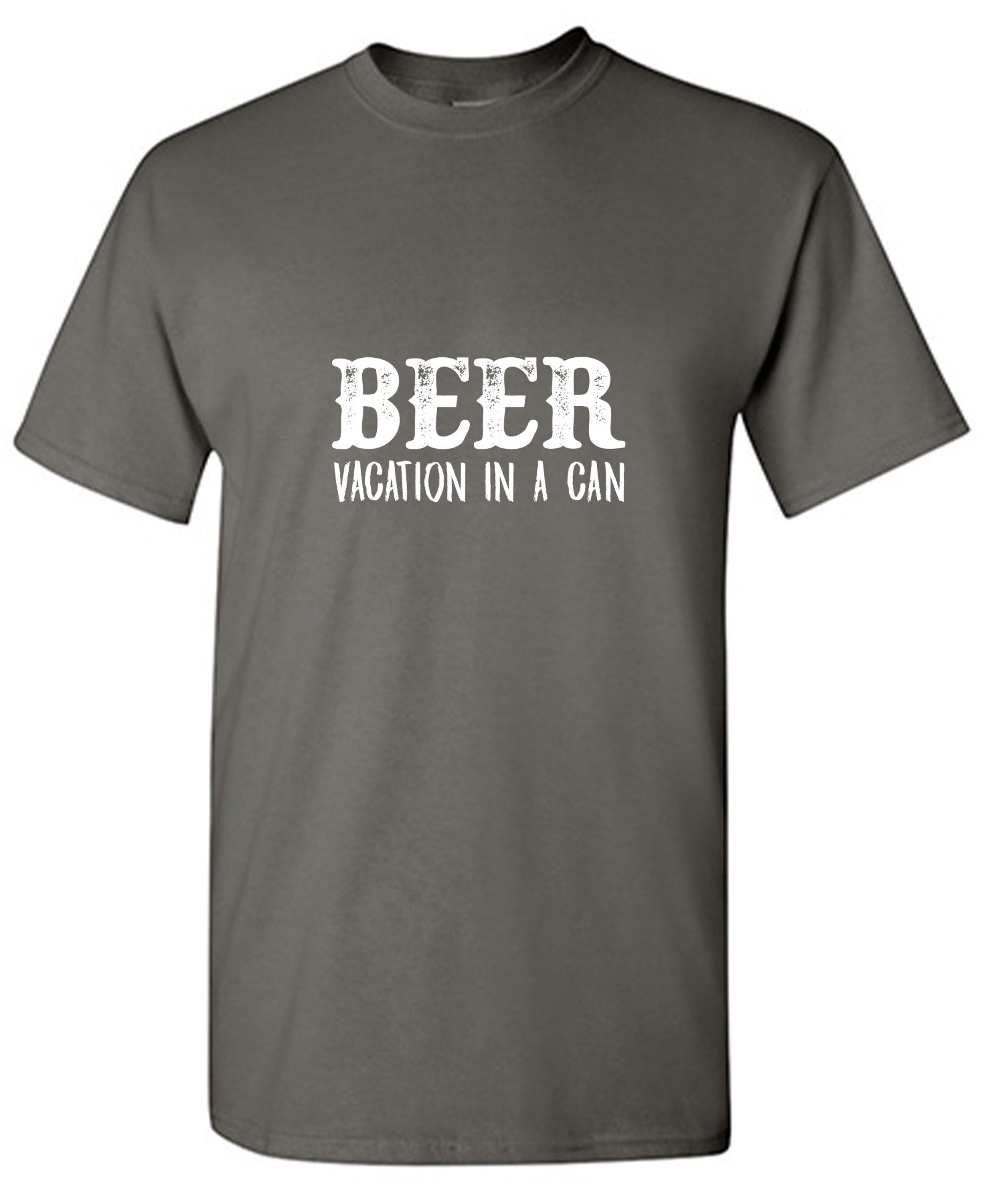 Funny T-Shirts design "Beer Vacation In A Can T-Shirt - Ring Spun Tee"