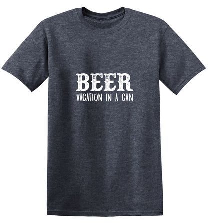 Funny T-Shirts design "Beer Vacation In A Can T-Shirt"