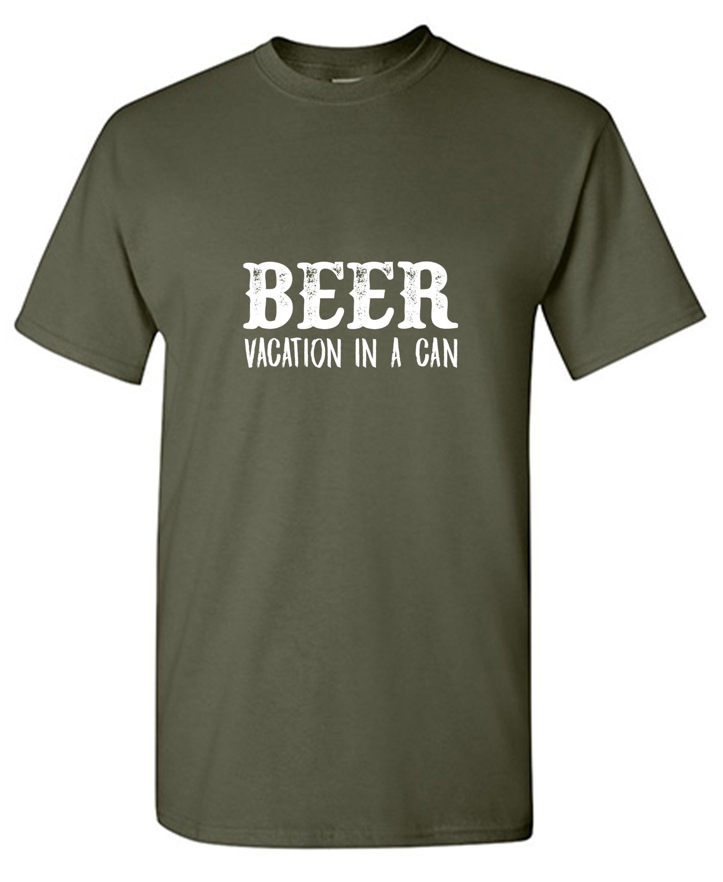 Funny T-Shirts design "Beer Vacation In A Can T-Shirt - Ring Spun Tee"