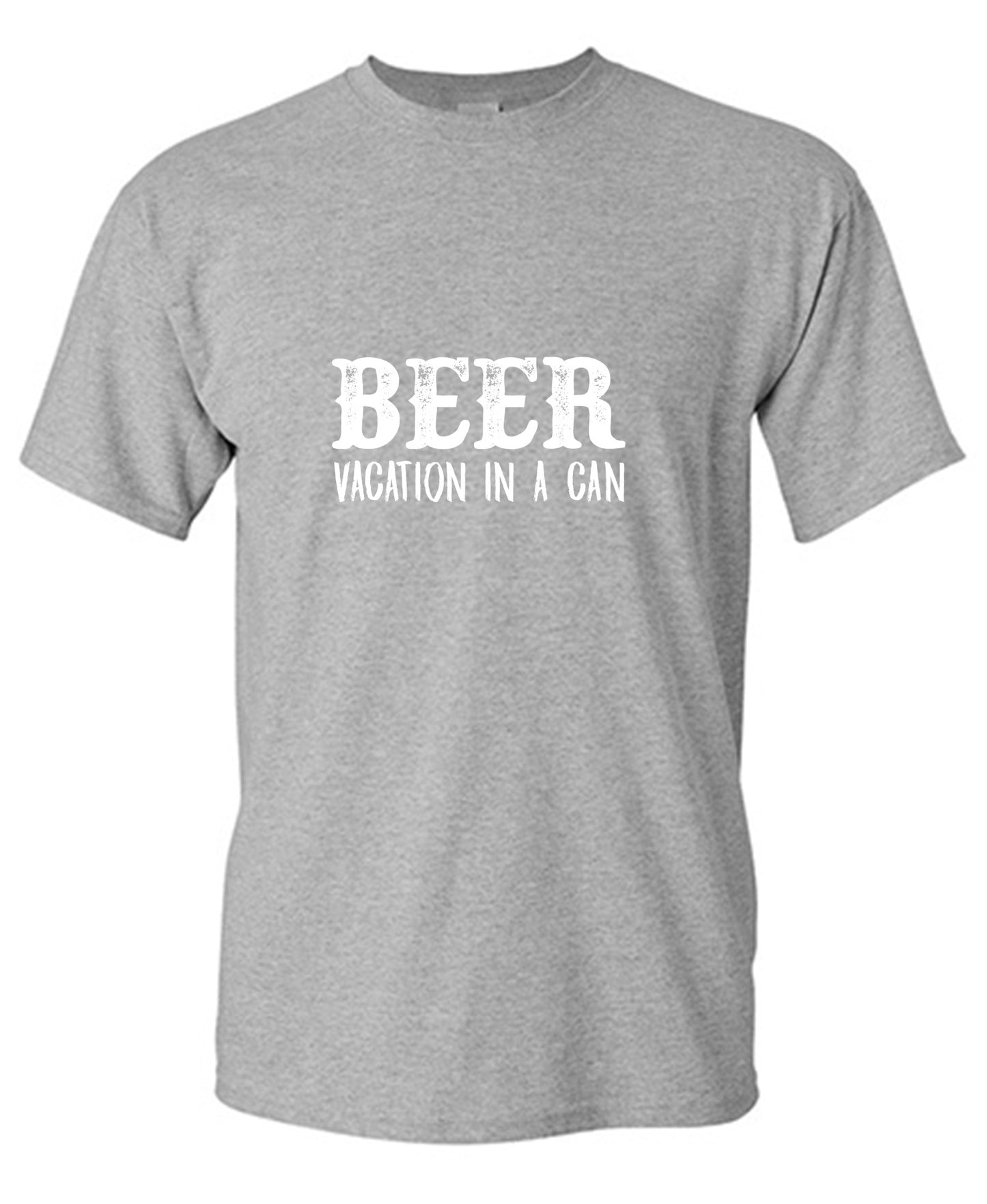 Funny T-Shirts design "Beer Vacation In A Can T-Shirt - Ring Spun Tee"