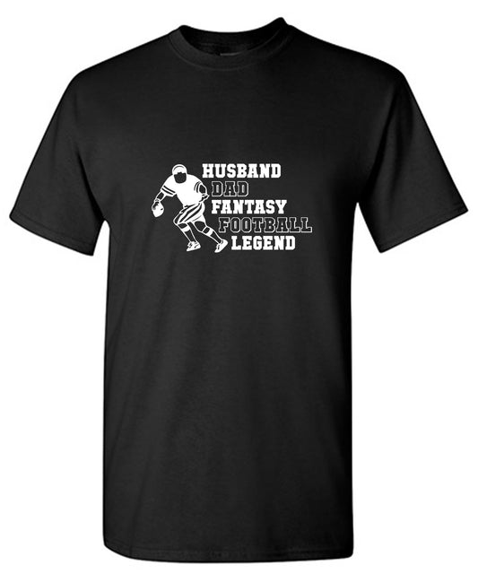 Funny T-Shirts design "Husband Dad Fantasy Football Legend T-Shirt"