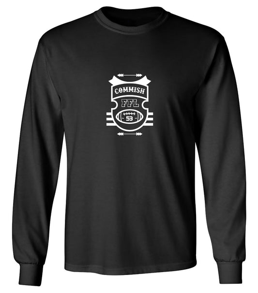 Funny T-Shirts design "Commish FFL Football T-Shirt - Long Sleeve"