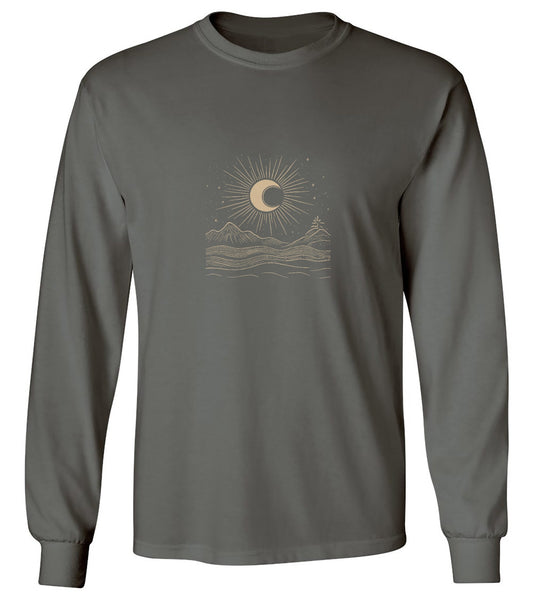Funny T-Shirts design "Moon Art Graphic T-Shirt - Long Sleeve"