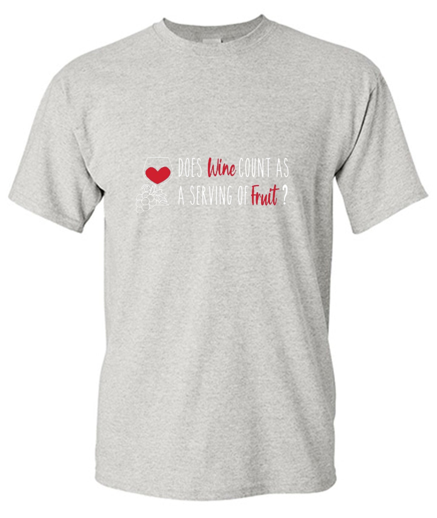 Funny T-Shirts design "Does Wine Count As A Serving Of Fruit? T-Shirt"