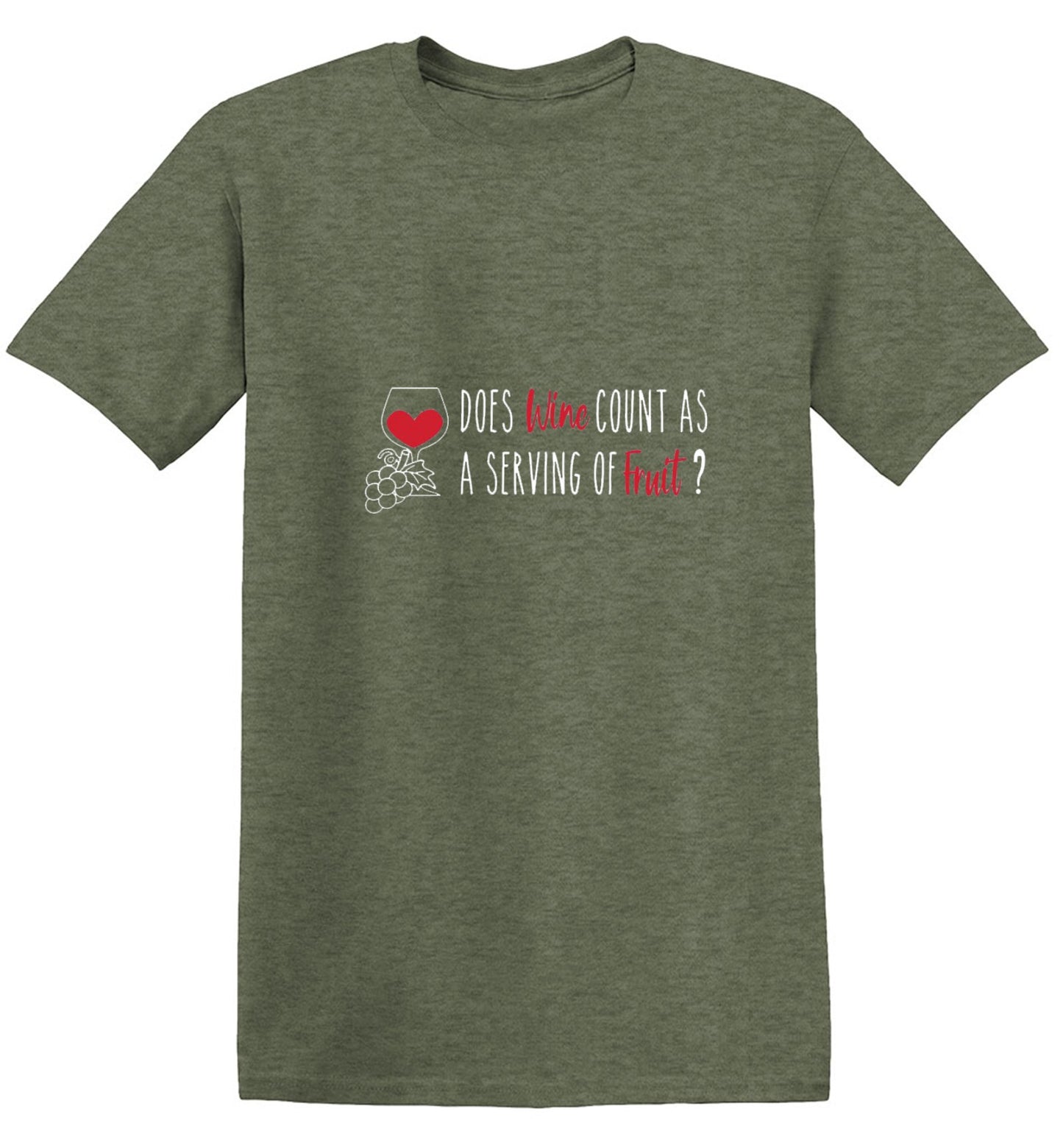 Funny T-Shirts design "Does Wine Count As A Serving Of Fruit? T-Shirt"