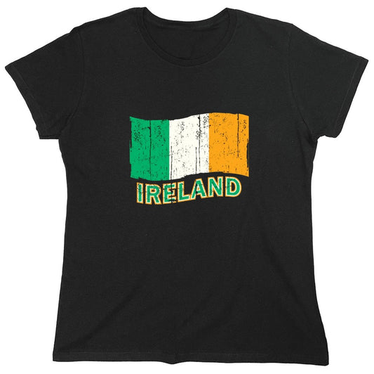 Funny T-Shirts design "Ireland Flag - Womens"