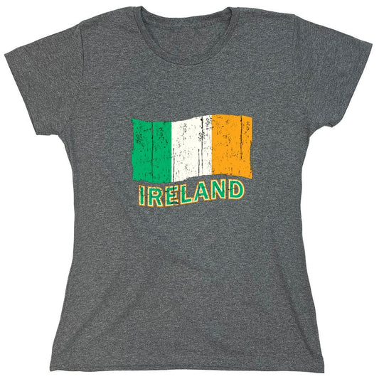 Funny T-Shirts design "Ireland Flag - Womens"