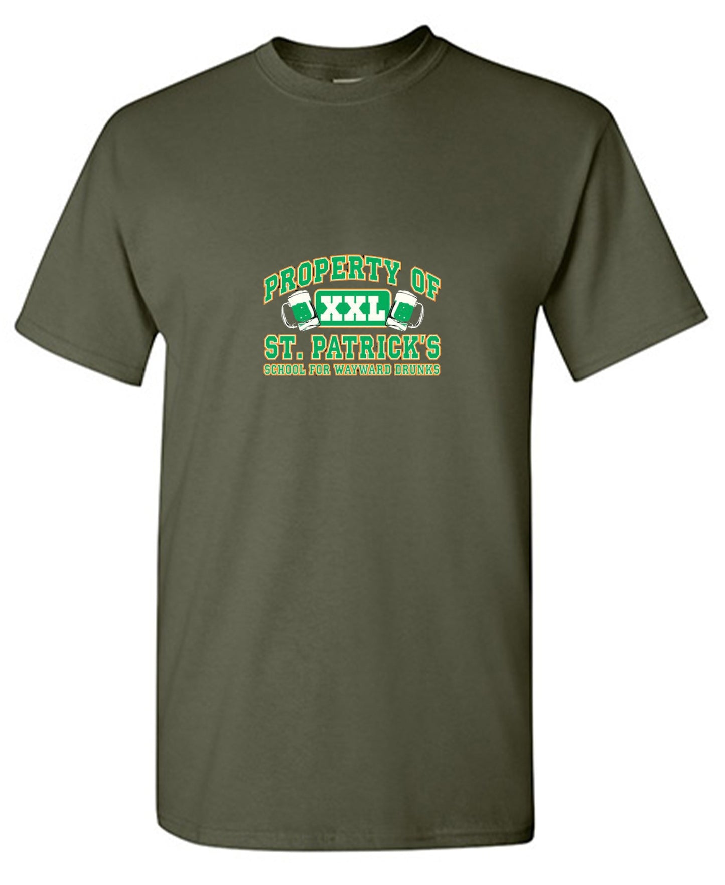 Funny T-Shirts design "Property Of St. Patrick's School For Wayward Drunks - Ring Spun Tee"