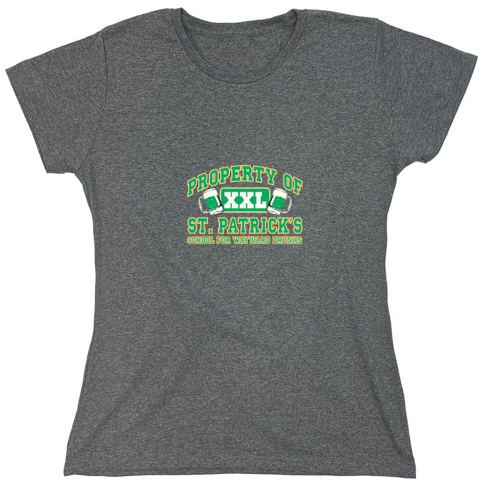 Funny T-Shirts design "Property Of St. Patrick's School For Wayward Drunks - Womens"