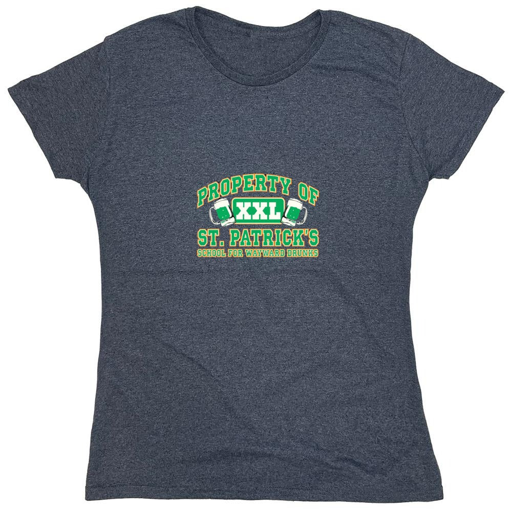 Funny T-Shirts design "Property Of St. Patrick's School For Wayward Drunks - Womens"