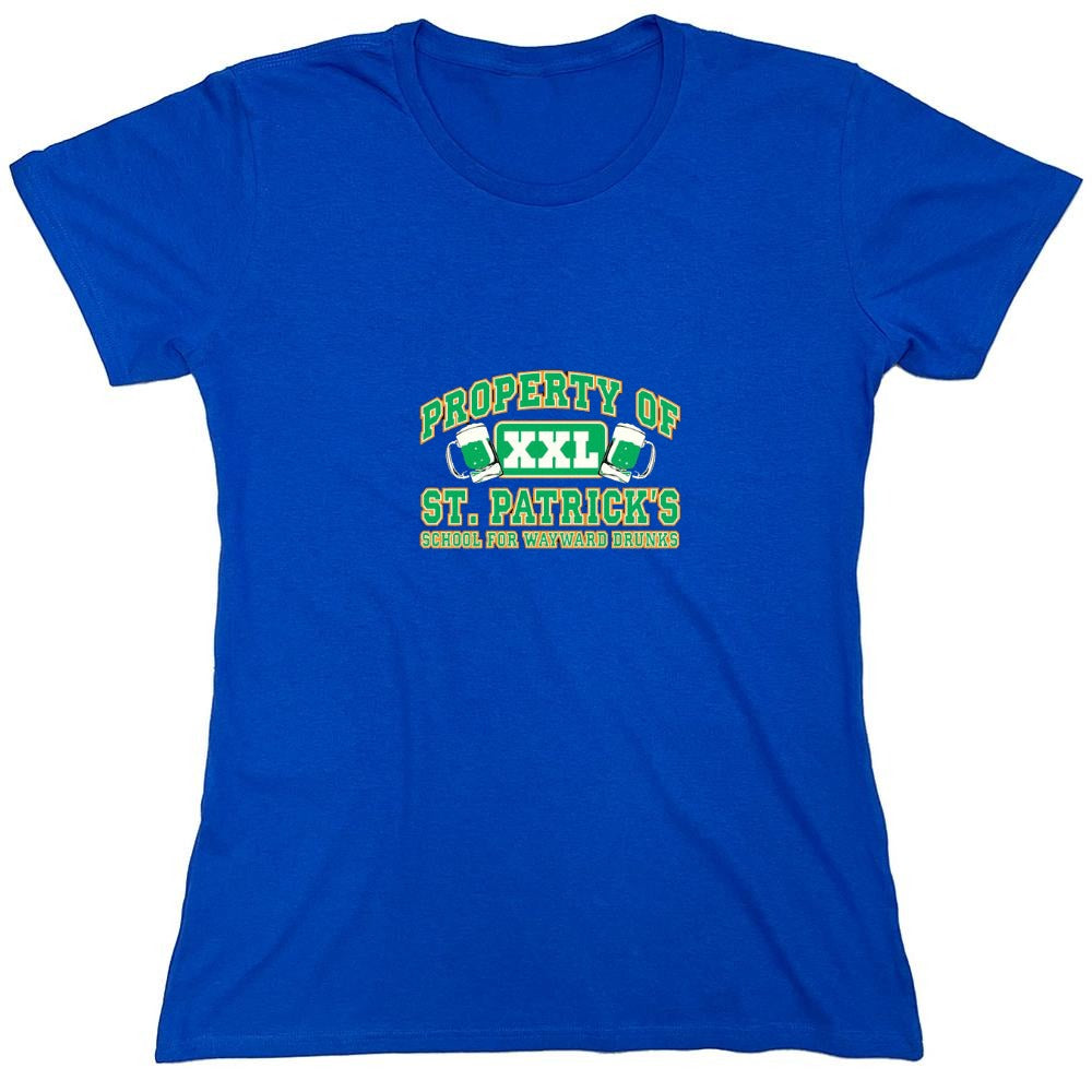 Funny T-Shirts design "Property Of St. Patrick's School For Wayward Drunks - Womens"