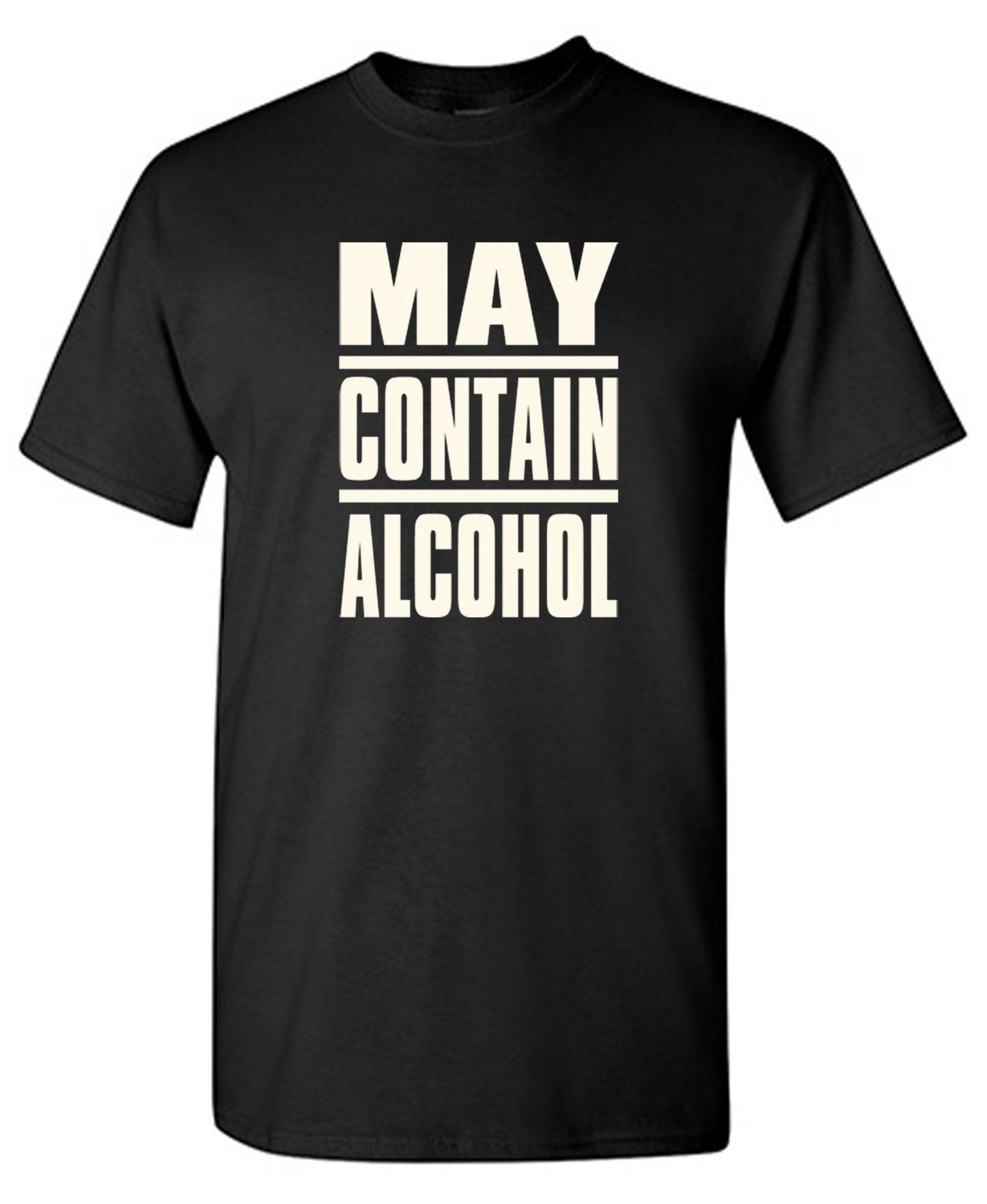 Funny T-Shirts design "May Contain Alcohol - Ring Spun Tee"