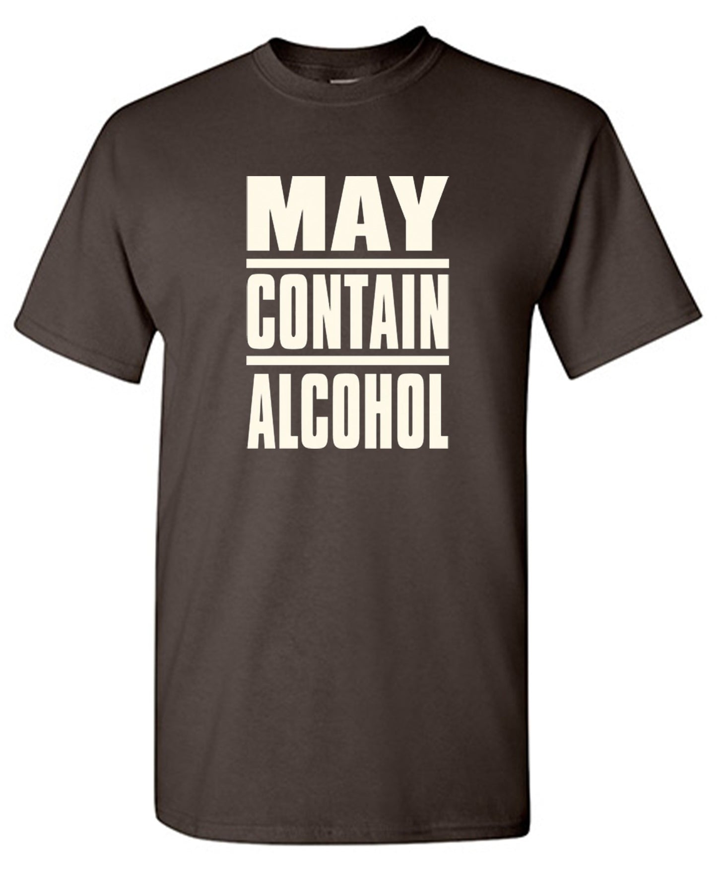 Funny T-Shirts design "May Contain Alcohol - Ring Spun Tee"