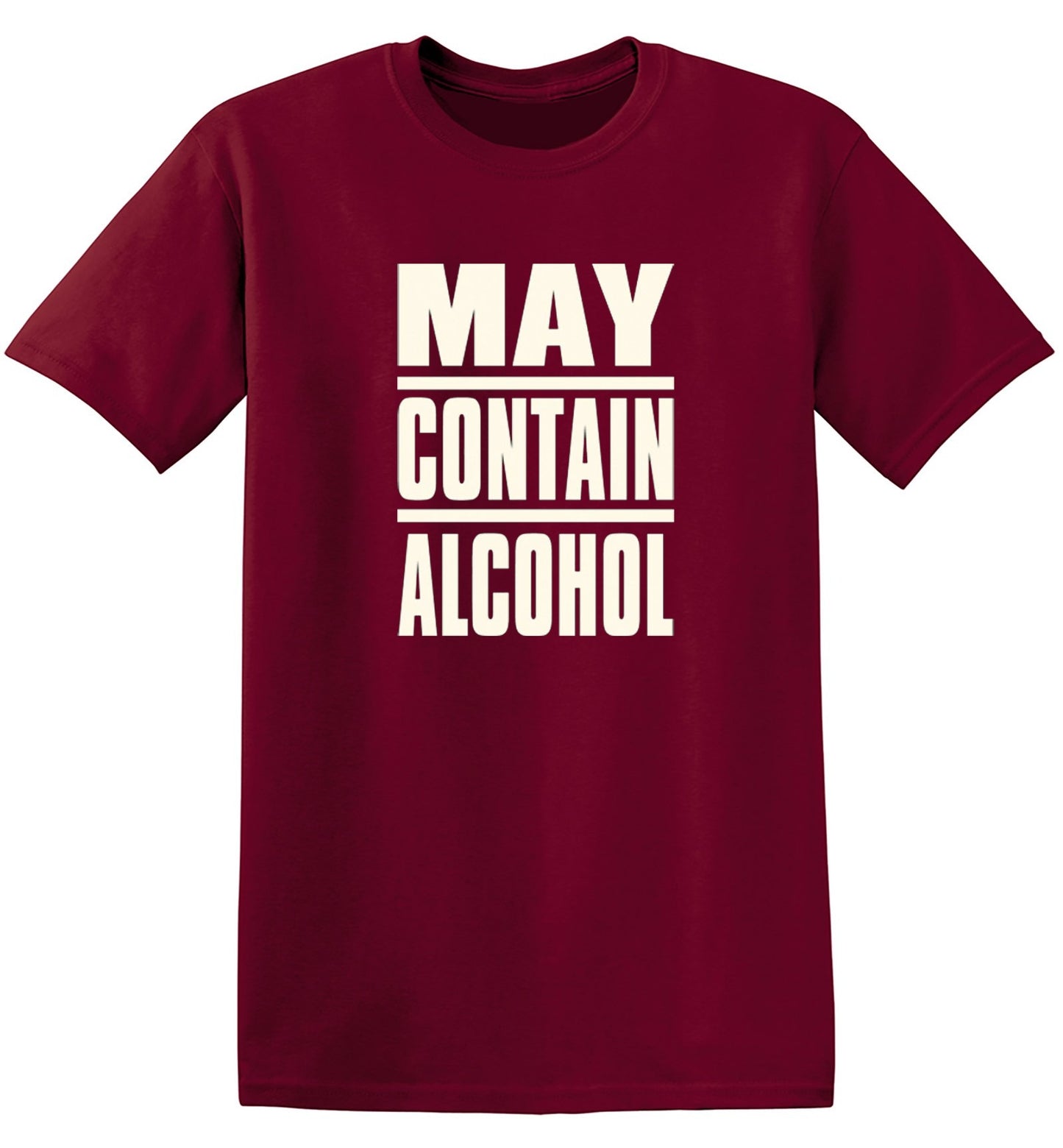 Funny T-Shirts design "May Contain Alcohol - Ring Spun Tee"