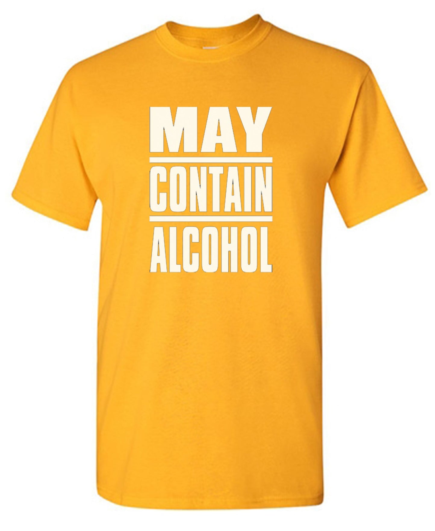 Funny T-Shirts design "May Contain Alcohol - Ring Spun Tee"