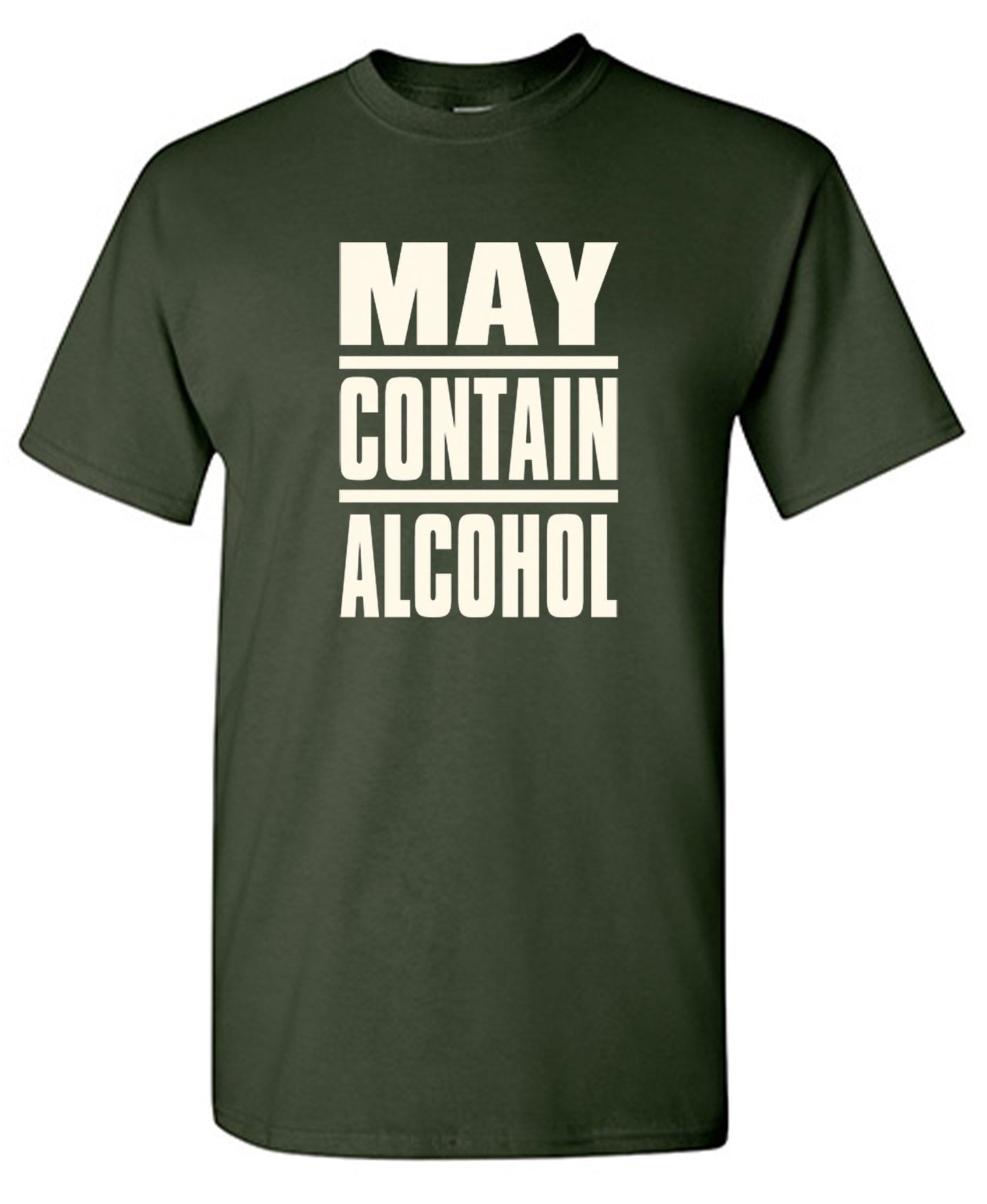 Funny T-Shirts design "May Contain Alcohol - Ring Spun Tee"
