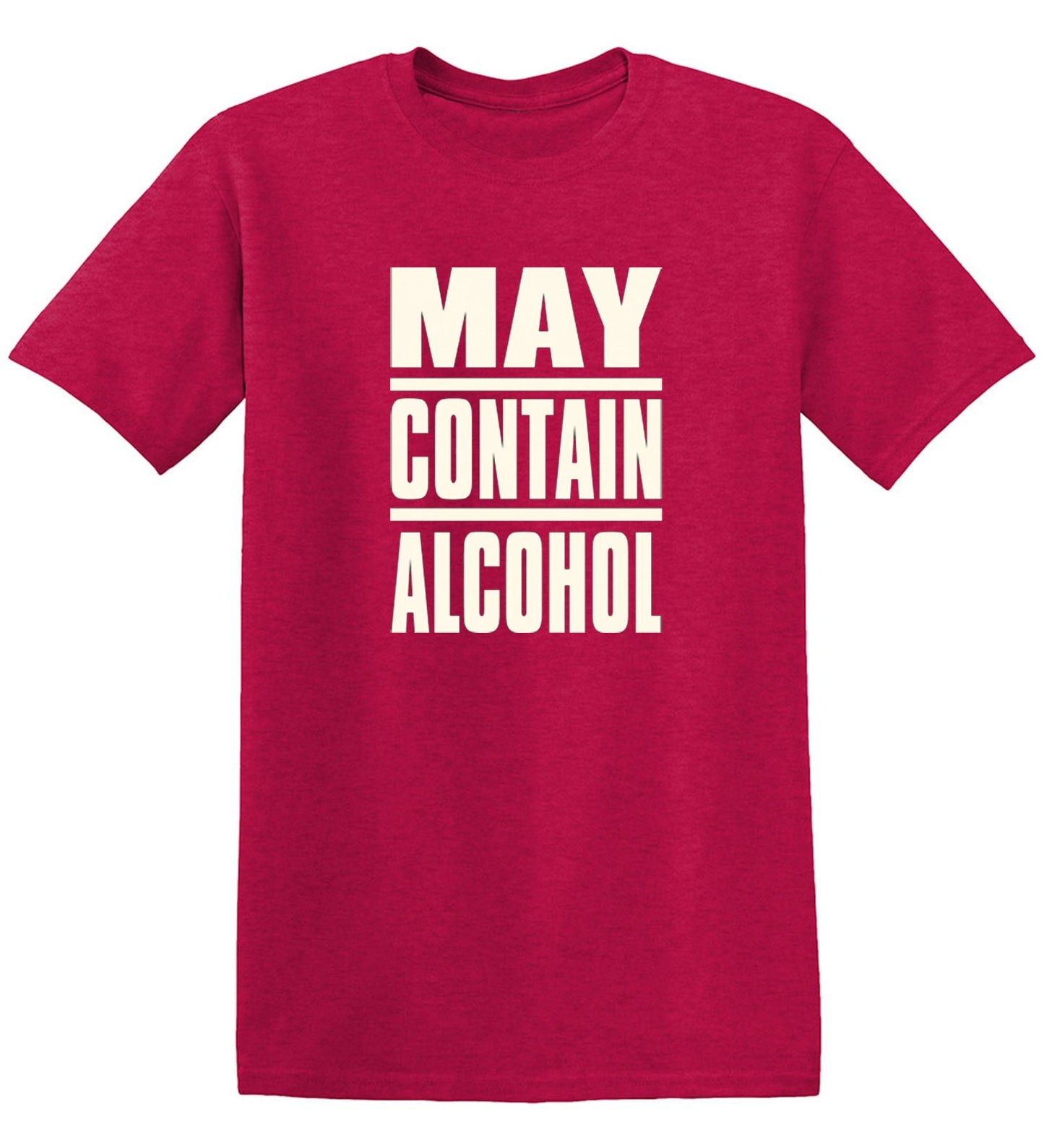 Funny T-Shirts design "May Contain Alcohol - Ring Spun Tee"