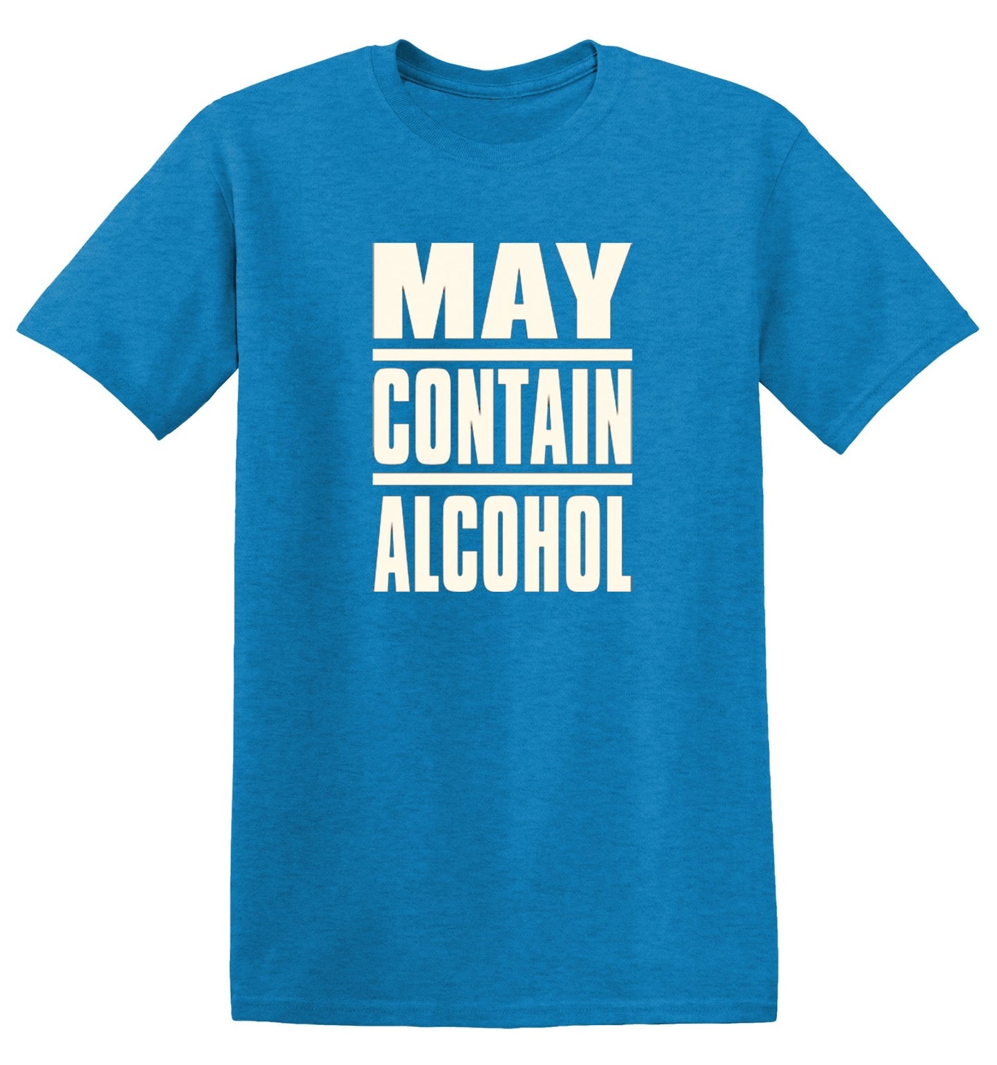 Funny T-Shirts design "May Contain Alcohol - Ring Spun Tee"
