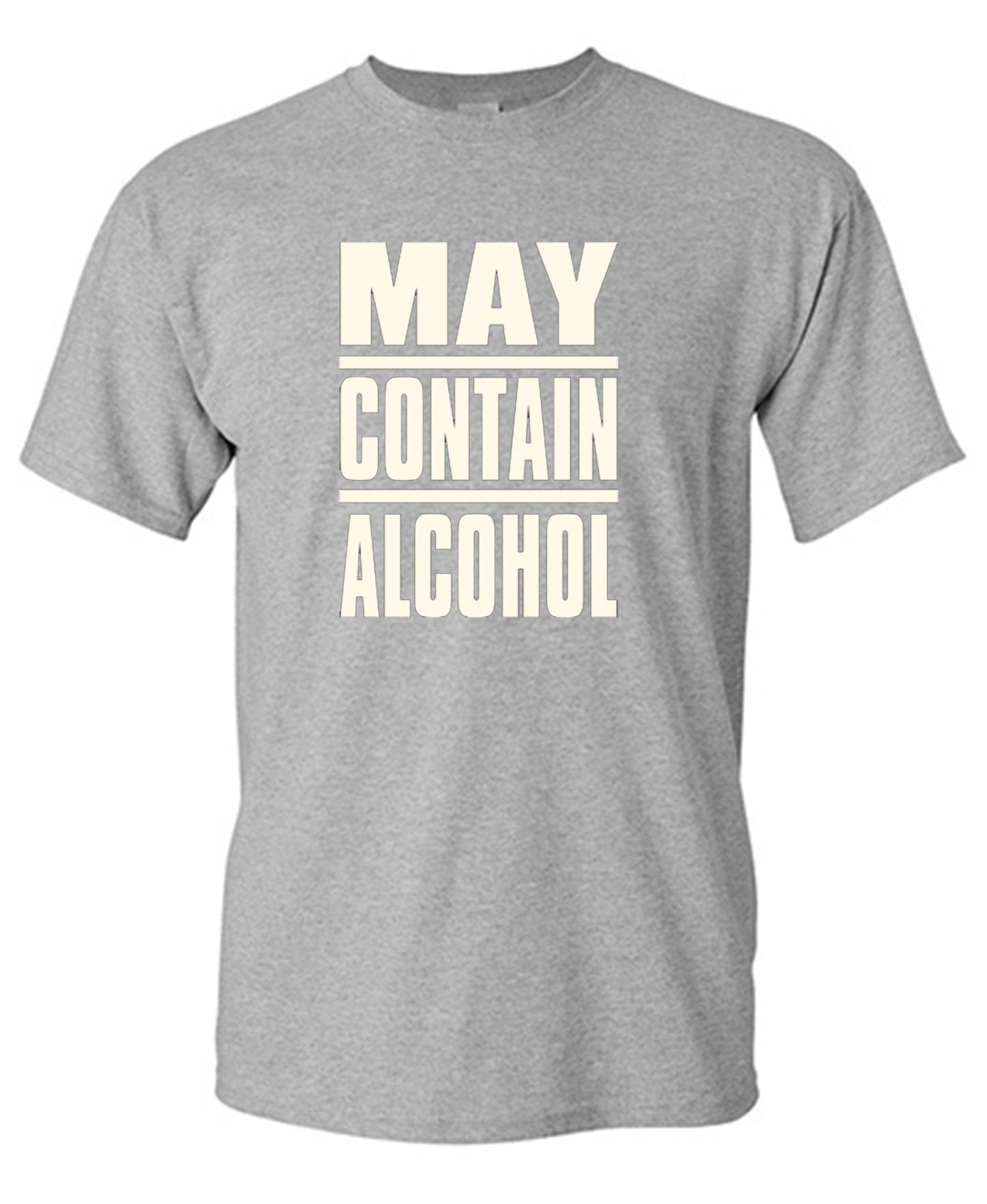Funny T-Shirts design "May Contain Alcohol - Ring Spun Tee"