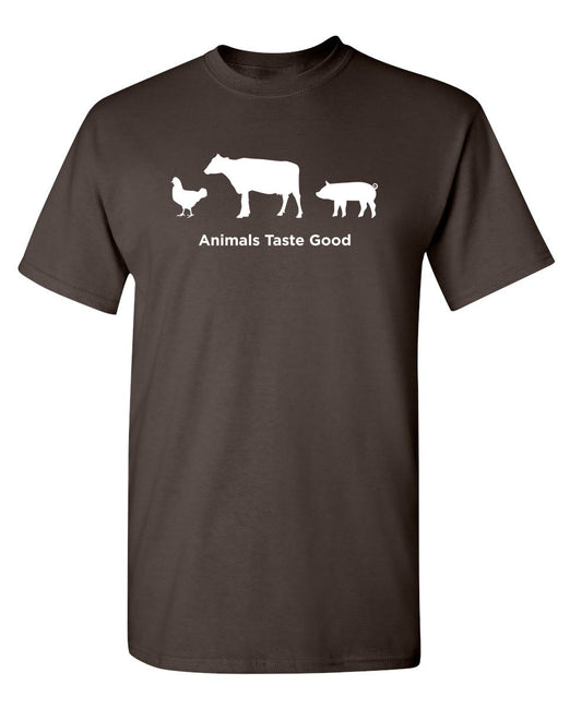 Funny T-Shirts design "Animals Taste Good"