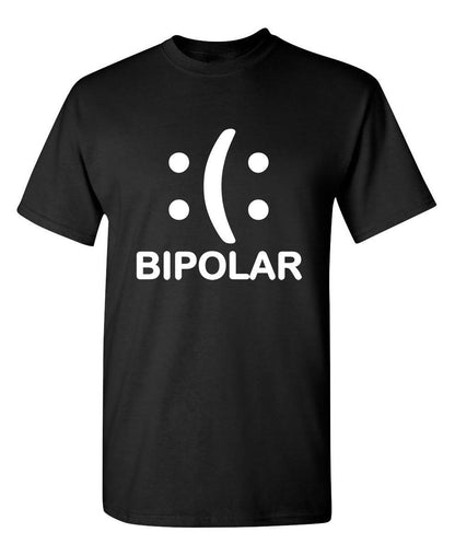 Funny T-Shirts design "Bipolar Emoticon Smile Face Sad Face"