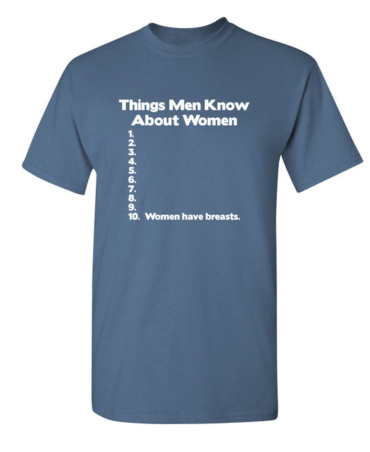 Funny T-Shirts design "Things Men Know About Women"