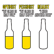 Funny T-Shirts design "Optimist Pessimist Realist"