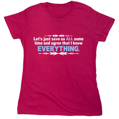 Funny T-Shirts design "Let's Just Save Us All Some Time And Agree That I Know Everything"
