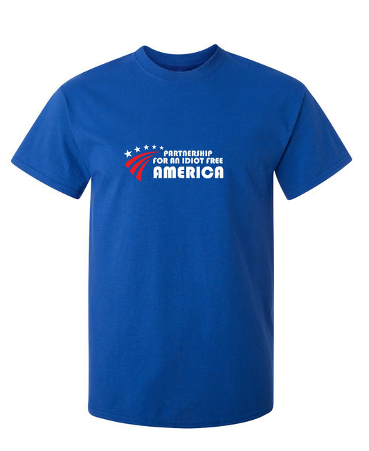 Partnership For An Idiot Free America, New - Funny T Shirts & Graphic Tees