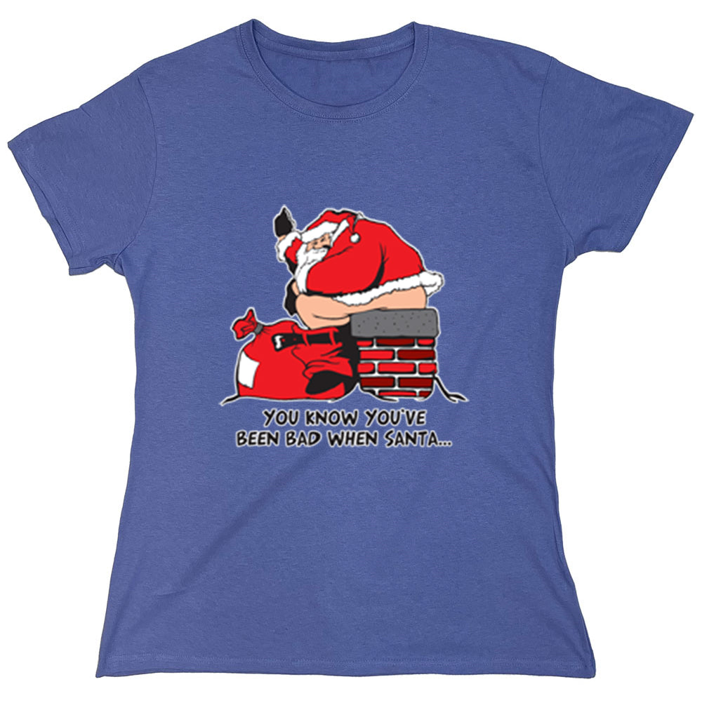 Funny T-Shirts design "You Know You've Been Bad When Santa"