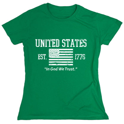Funny T-Shirts design "United States EST 1776 In God We Trust"