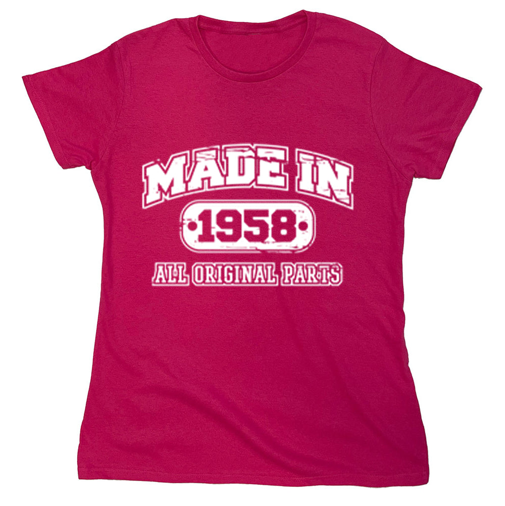 Funny T-Shirts design "Made In 1958 All Original Parts"