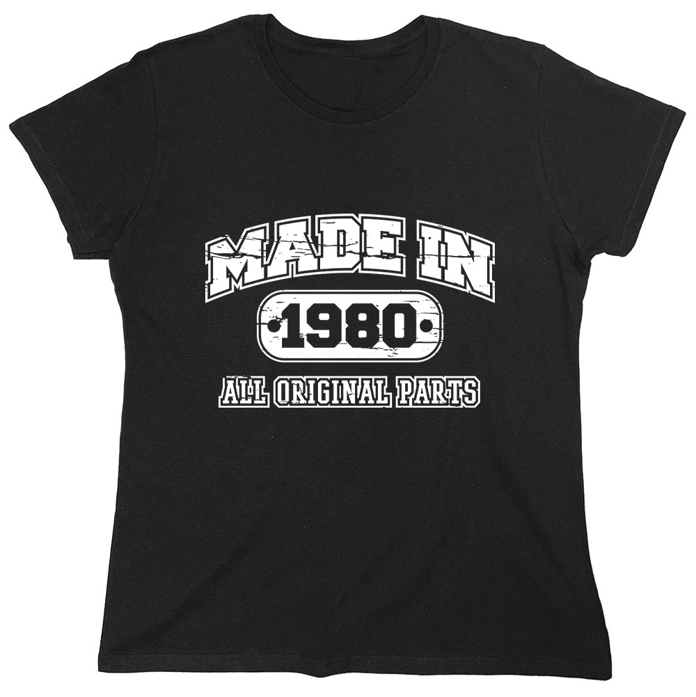 Funny T-Shirts design "Made In 1980 All Original Parts"