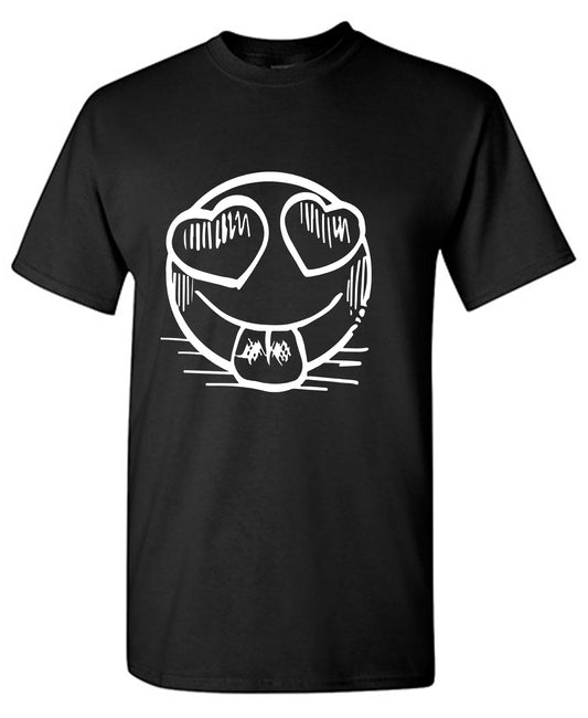 Funny T-Shirts design "Smiley Heart Eyes Emoji Graphic Tee"