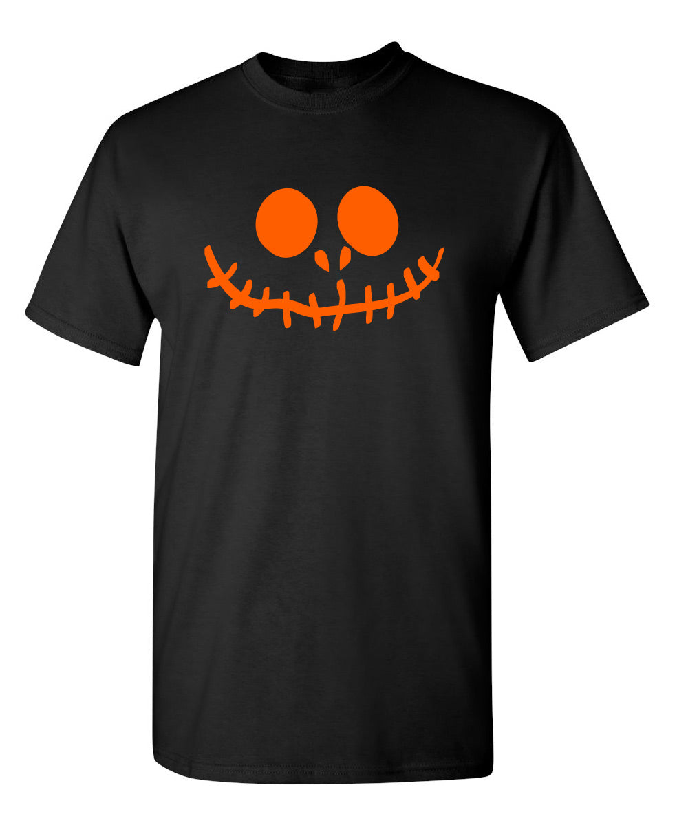 Stitched Pumpkin Emoticon - Funny T Shirts & Graphic Tees