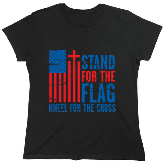 Funny T-Shirts design "I Stand For The Flag Kneel For The Cross"