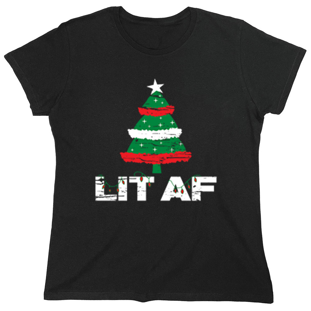 Funny T-Shirts design "LIT AF Christmas T-Shirt"