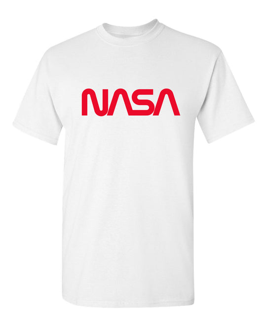 NASA Official Worm Logo (White) - Funny T Shirts & Graphic Tees