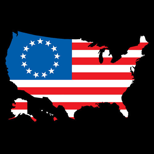 Betsy Ross USA Shaped Flag - Roadkill T Shirts