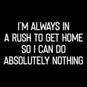 I'm Always In A Rush To Get Home So I Can Do Absoluting Nothing