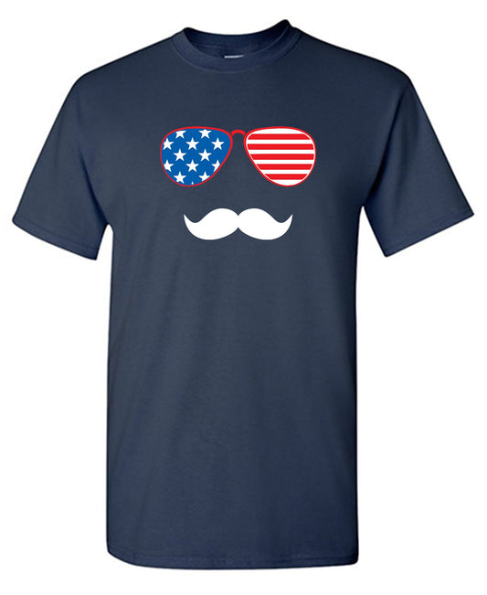 Funny T-Shirts design "Flag Sunglasses Moustache"