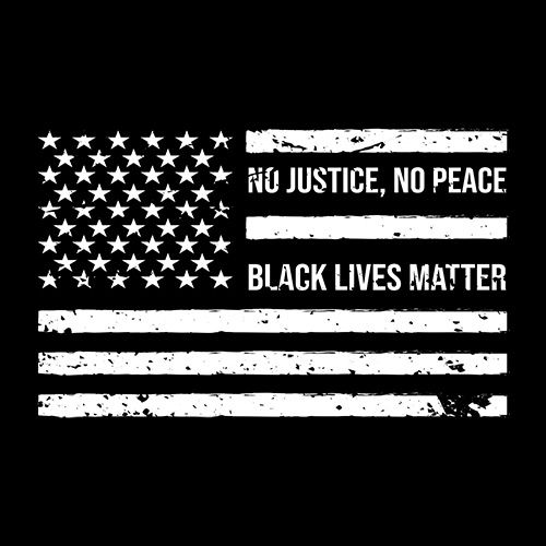 Funny T-Shirts design "BLM Flag No Justice No Peace"