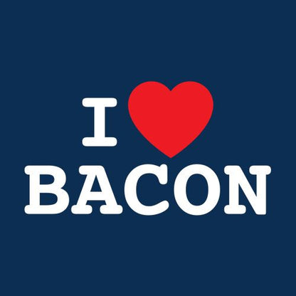 Funny T-Shirts design "I Love Bacon"