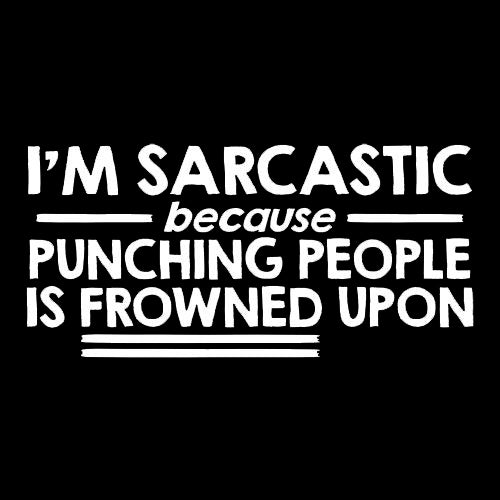 I'm Sarcastic Because Punching People Is Frowned Upon - Roadkill T Shirts