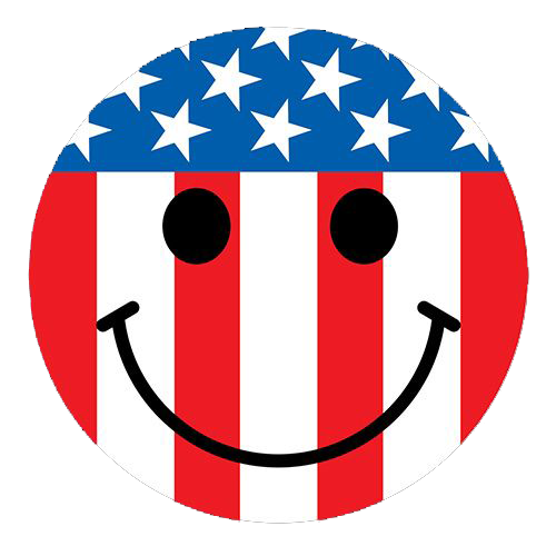 Funny T-Shirts design "USA Flag Smile Face"