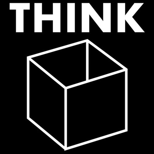 Funny T-Shirts design "Think Outside The Box"