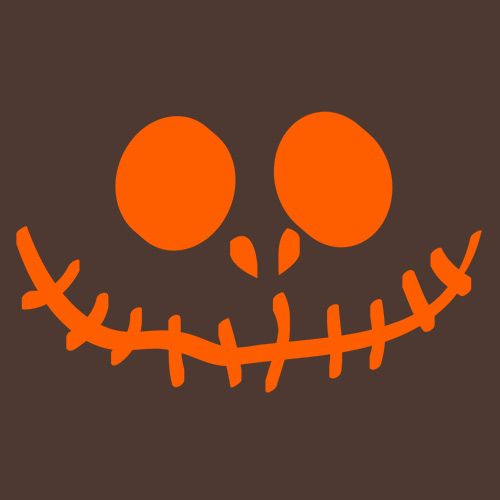Stitched Pumpkin Emoticon - Roadkill T Shirts